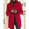 Autumn and Winter Retro Button Up Collar Woolen Coat for Women In Europe and America