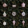 Snowflake Christmas Tree Ornament PVC 3D Pink Pendant DIY Lollipop Ornaments  Holiday Decor