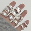 925 Sterling Silver Rings for Women Couple Minimalist Handmade Simple Shinning Inter Ring Set Party Jewelry Gift Prevent Allergy