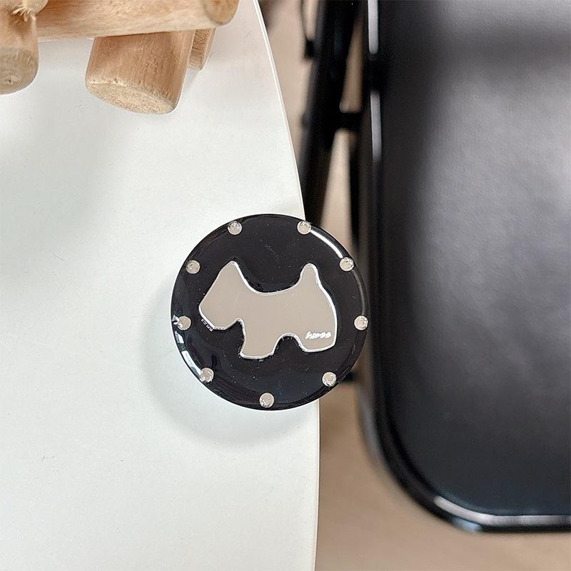 Creative Puppy Mirror Telescopic Desktop Watching Drama Mobile Phone Airbag Holder Paste Simple Rhinestone Solid Color Round Ring Ring