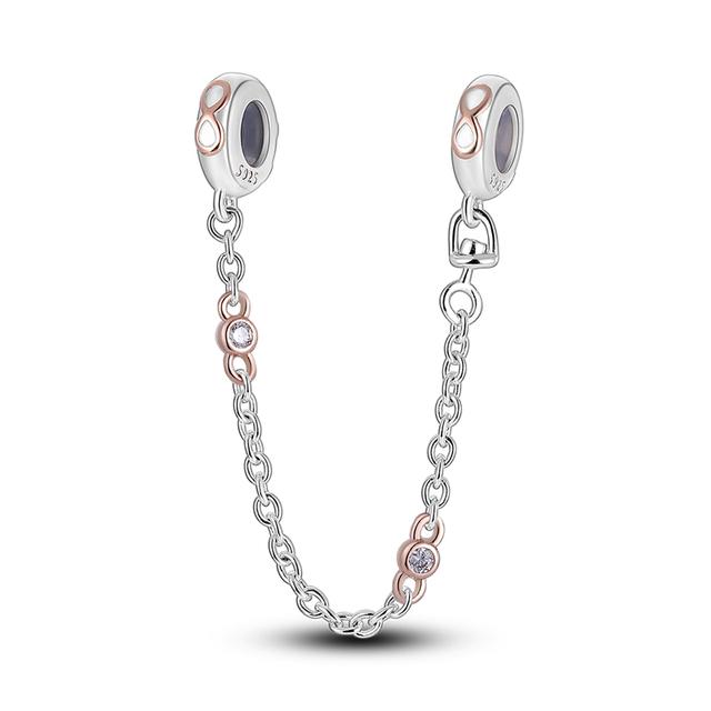 Nový 925 Sterling Silver Sparkling Pav éCrown O Tree Bezpečnostní řetízek Přívěsek Korálky Temperament Náramek Ženy Šperky Dárek