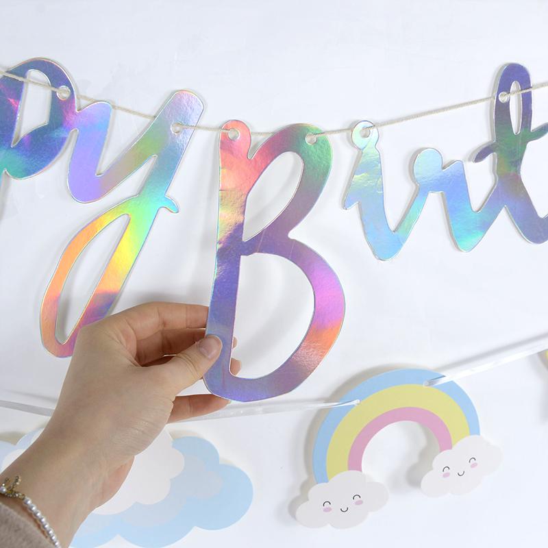 Unicorn Colorful Birthday Pull Banner