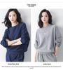 2025 Spring-Autumn Women's Casual Two-Piece Set: Round Neck Long Sleeve Top & Loose Pants, Plus Size