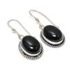 Black Onyx Gemstone 925 Sterling Silver Jewelry Earring 1.58 " W994