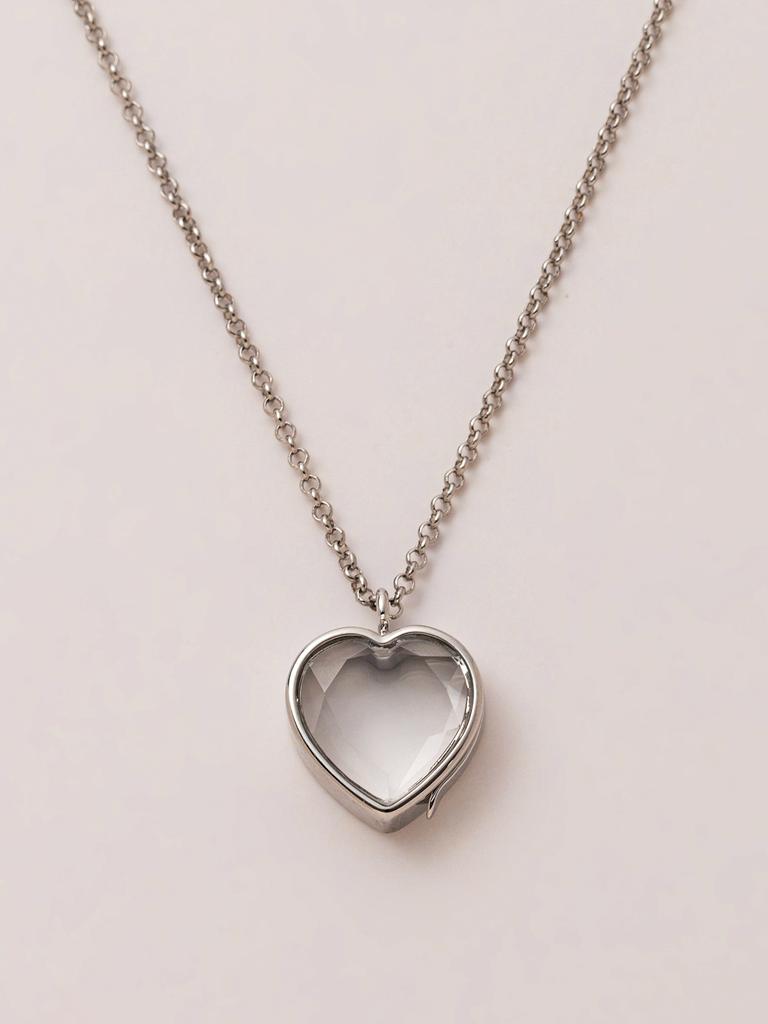 Vintage personality box pendant necklace with adjustable design, transparent box, collarbone chain, gold-plated