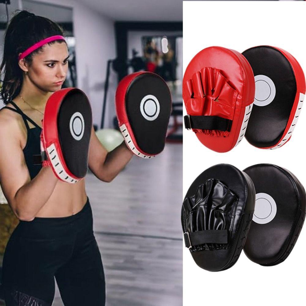 2Pcs PU Leather Curved Boxing Hand Target Thickened Karate Kick Pads Boxing Punching Bag School