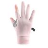 1 Pair Ice Silk Motorcycle Sunscreen Gloves Exposed-two-fingers Anti-uv Breathable Sweat-absorbing Light Outdoor Fishing Gloves