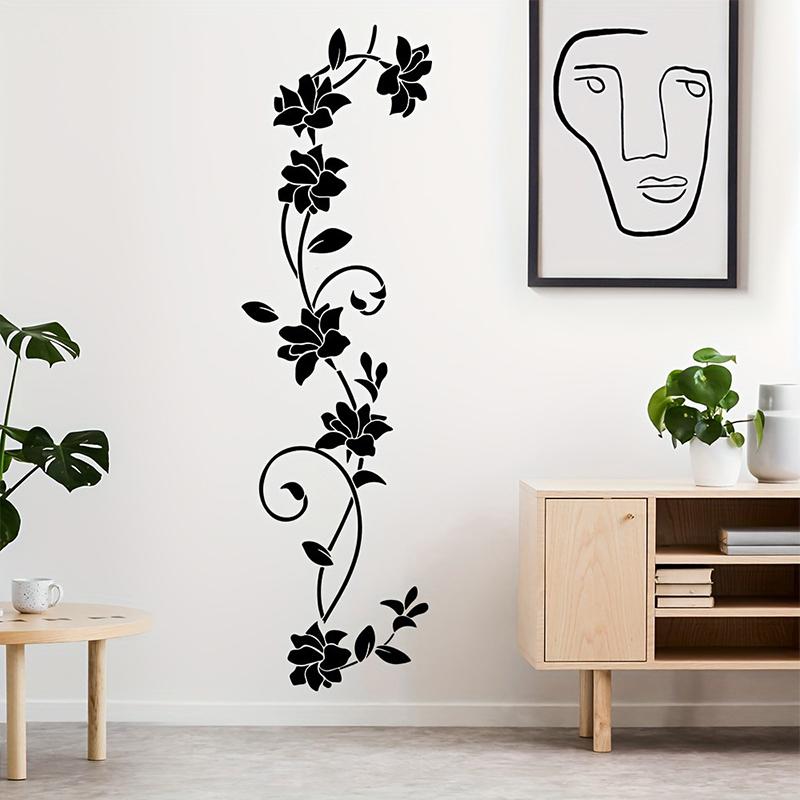 Autocolante de perete cu viță de vie florală, combinație simplă, autocolante pentru baie, autoadezive, impermeabile, autocolante pentru decorarea casei