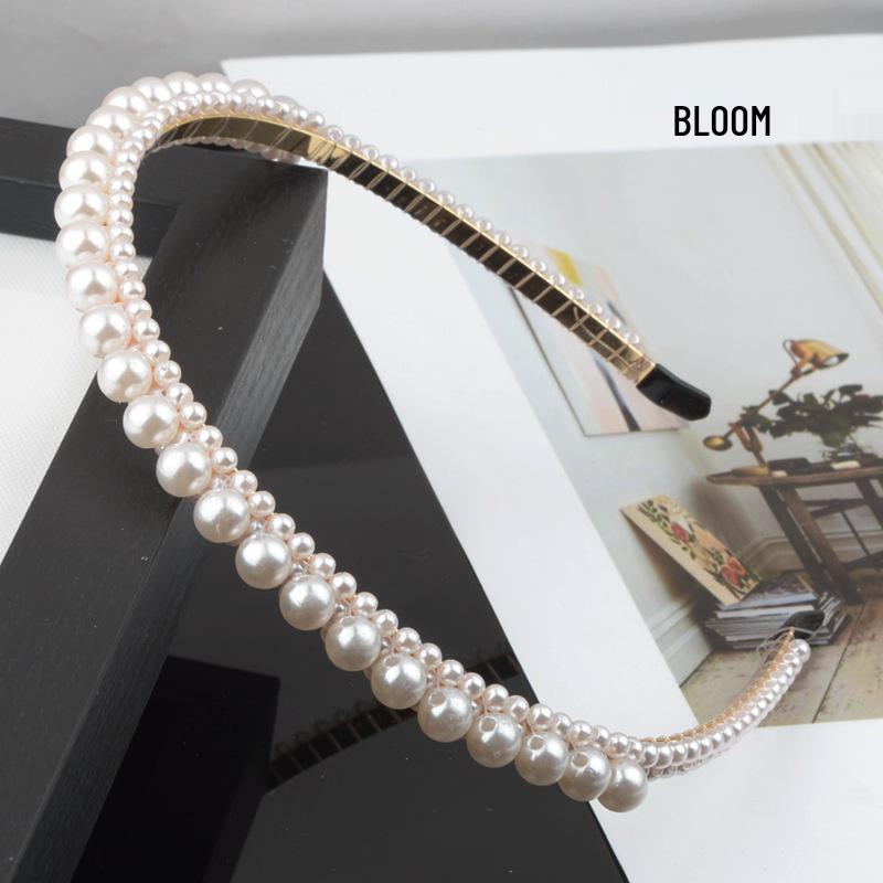 "Korean Style Pearl Bridal Headband - Handmade Fashion Accessory"