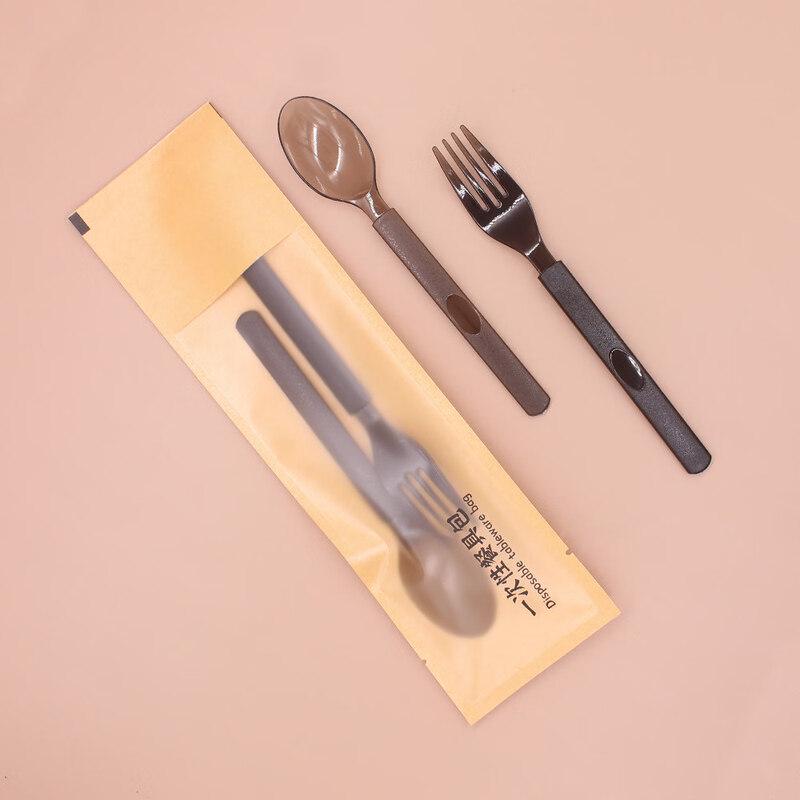 Disposable Plastic Cutlery Set for Takeout (100 Sets)