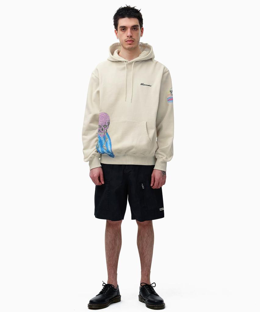 Surfing Skull Hoodie Natural