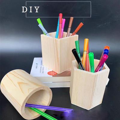 Stationery Wood Pen Pencil Box Organizer Pot Pencilcase Pen Pencil Bag  Home Table
