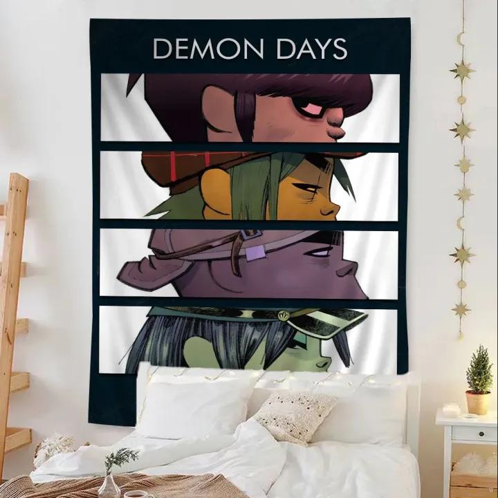 Retro Music Gorillaz Good Quality Anime Tapestry Hanging Tarot Hippie Wall Rugs Dorm Wall Hanging Sheets