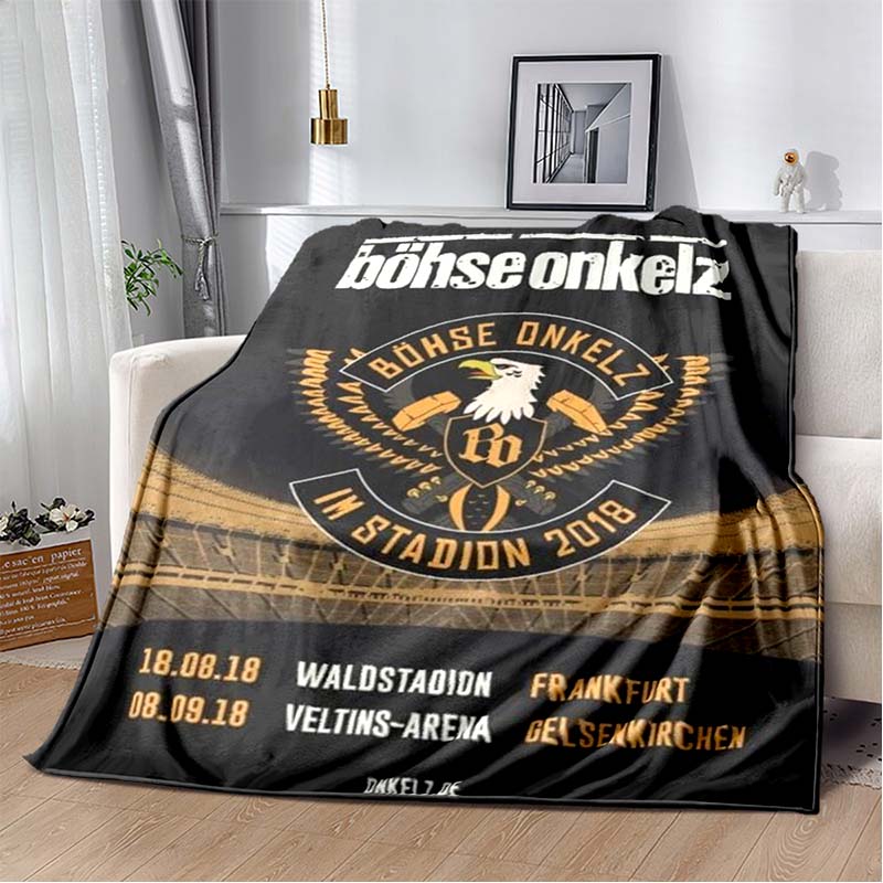Bohse Onkelz Slogan Tedesco Teschio Ala Scudo Coperta di Flanella Banda Rock Coperta Plaid Fan Metal Camera da Letto Calda Copertura per Divano Tappetino