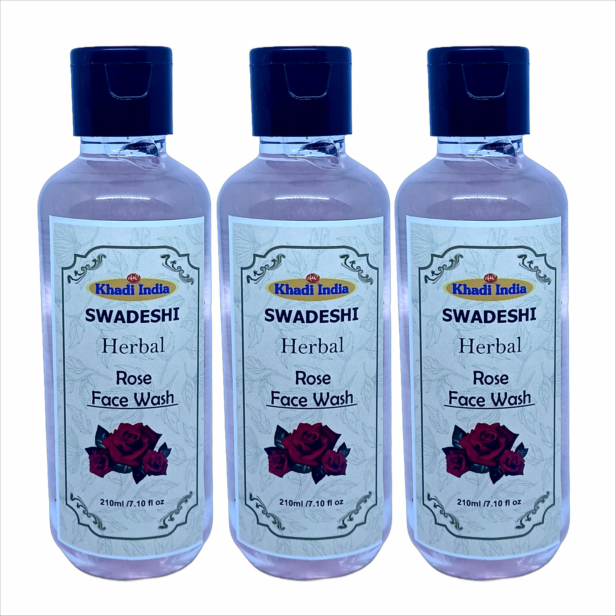 Khadi Natural 100% Herbal Rose Face Wash - Hydrating & Soothing Cleanser for Soft, Glowing Skin, With Natural Rose Extracts, Sulfate & Paraben Free
