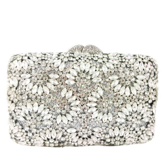 Boutique De FGG Emerald Green Evening Minaudiere Bags Women Crystal Purses and Handbags Bridal Wedding Luxury Clutch Purse