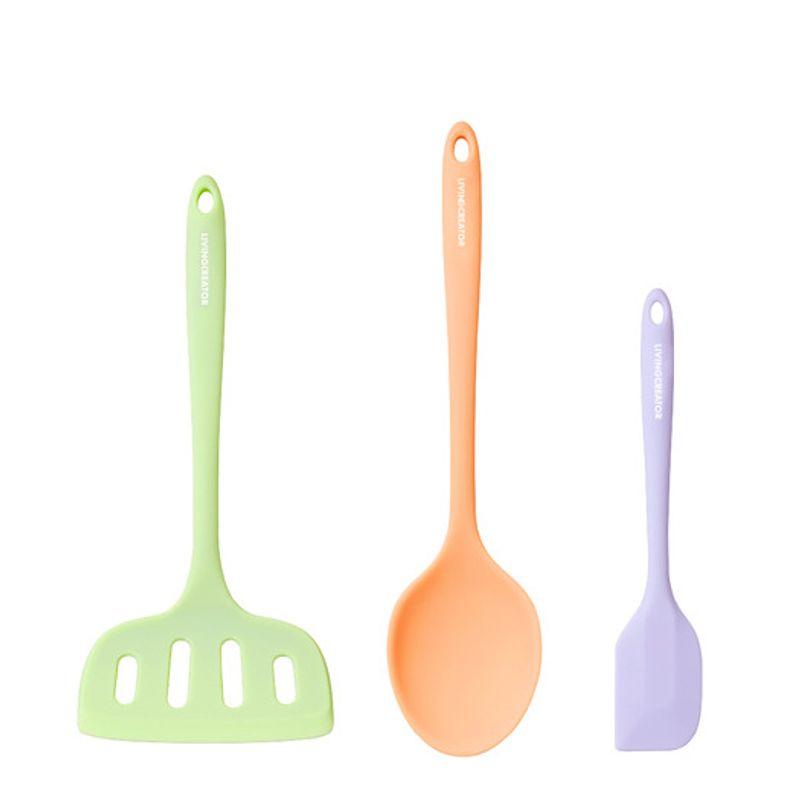 LIVINGCREATOR Cooking Set Silicone Cooking Utensils Kitchen Tools Spatula Turner Spoon