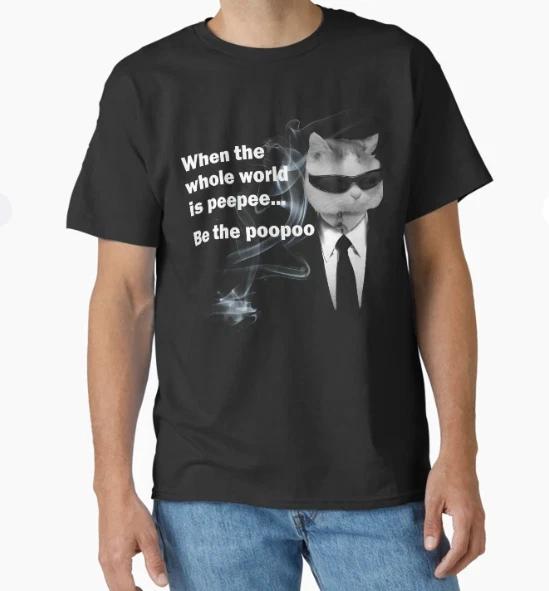 Peepee Poopoo Funny Cat Meme Classic T-Shirt 3XL