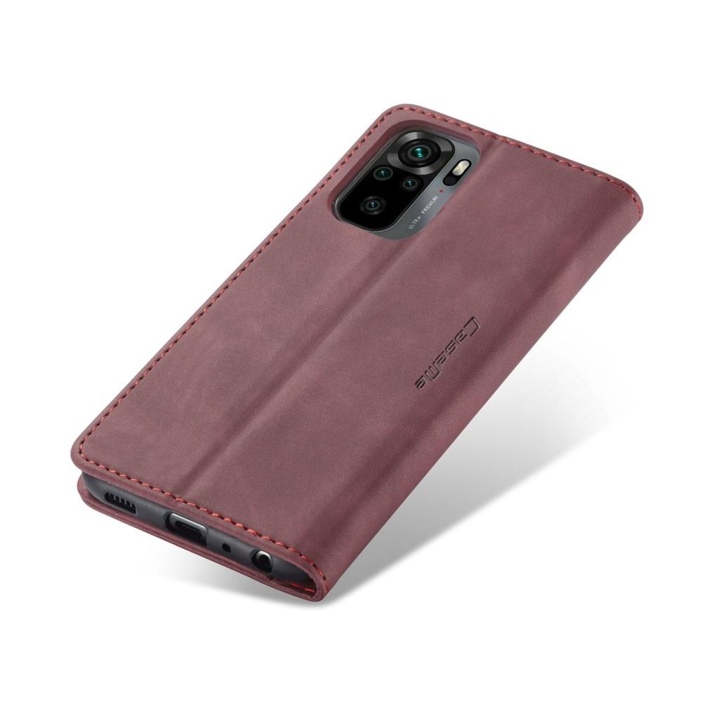 CASEME case for Xiaomi Redmi Note 10 / 10S, Leather Wallet Case, burgundy