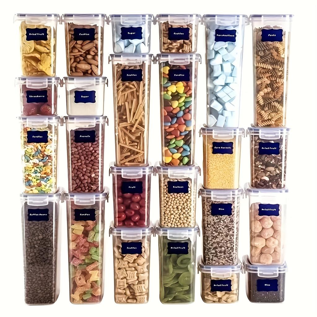 36PCS Reusable Food Storage Container Label with Pen No Glue, Self-Adhesive, Blackboard Sticker for Spices, Cheese, Etc. - Kitchen Accessories