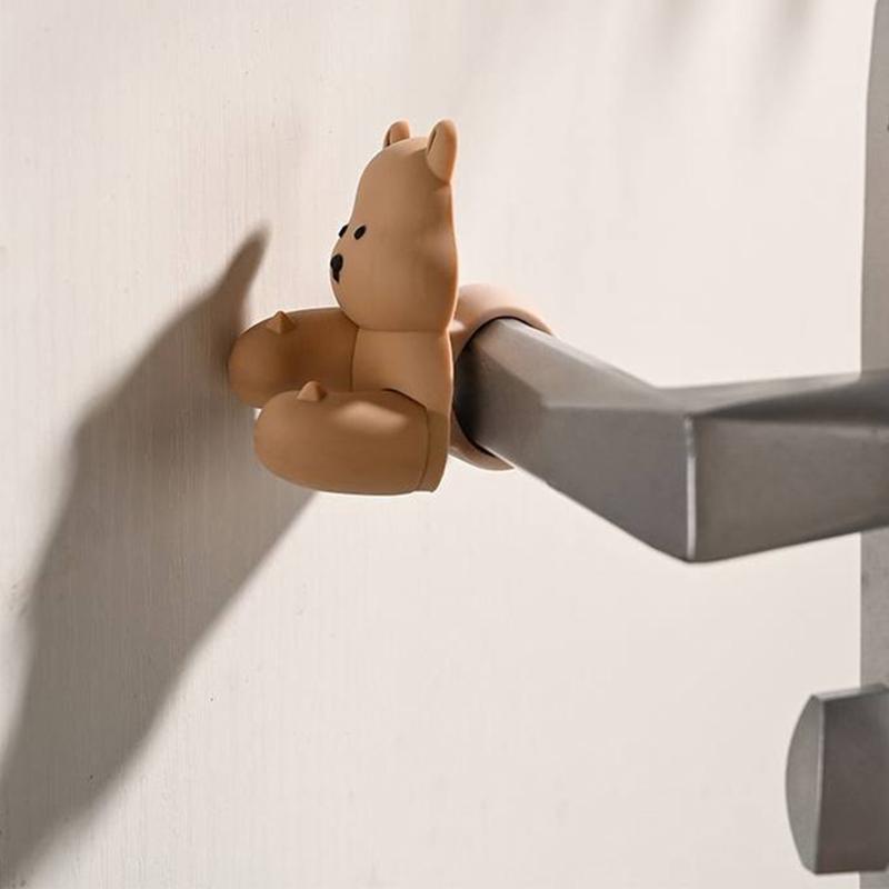 Bear Duck Punch-Free Door Anti-Collision Pad Room Bathroom Door Handle Silicone Silent Protection Pad Door Handle Cover