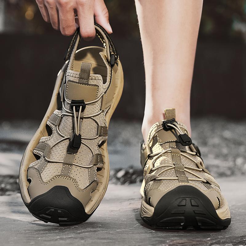 Summer Men's Plus Size Sandals Classic Outdoor Hiking Shoes Breathable Non-Slip Closed Toe Sandals Fashion Comfy Men Sport Shoes