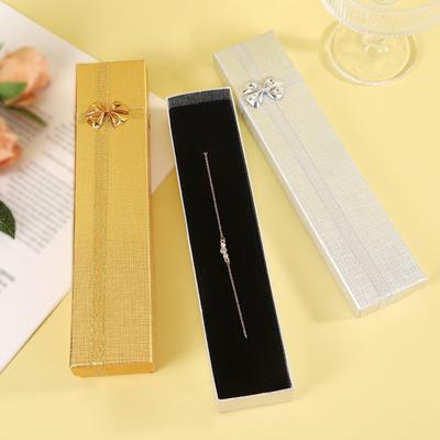 Yousheng Rectangle Jewelry Packaging Box with Lid Bow Valentine's Day Bridesmaid Wedding Birthday Gift Box Necklace Bracelet Wrapping Box