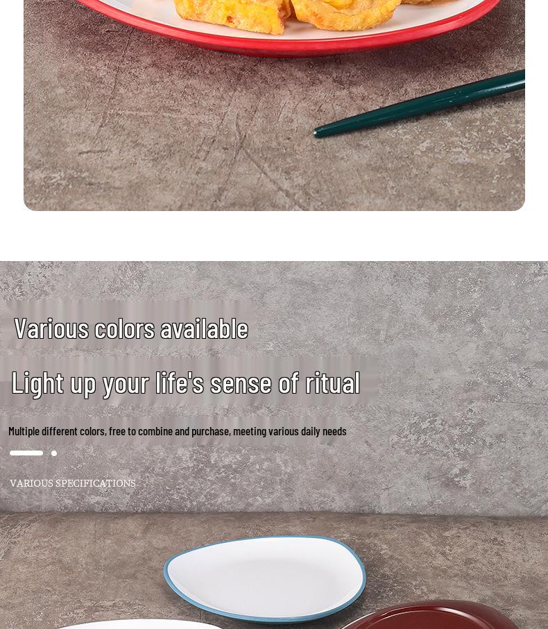 Melamine Porcelain Triangular Plate for Hot Pot & BBQ Restaurant Use