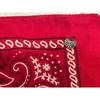 Used 80s USA-made bandana, red, paisley, with concho and studs, made in America