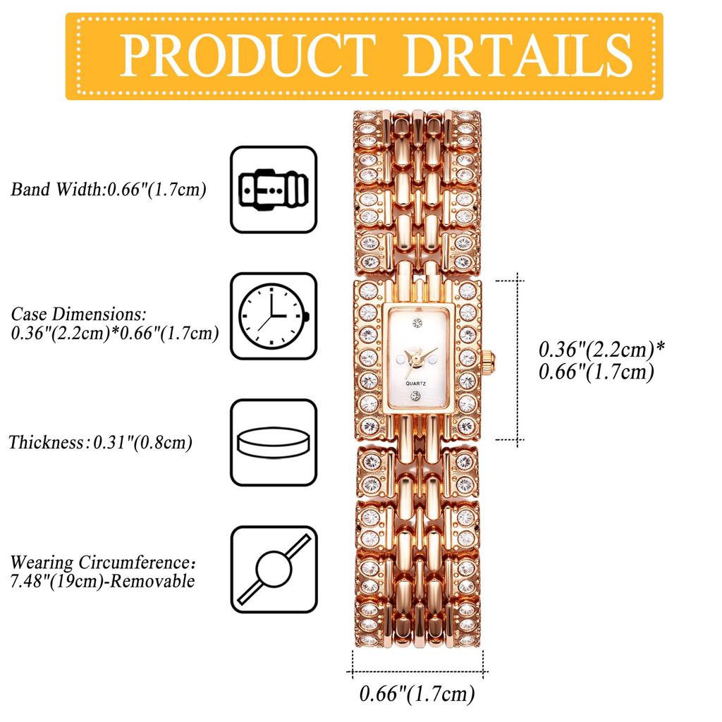 Quadratisch Diamant Verstellbar Quarz Funkelnd Schön Mode Lässig Perfektes Geschenk für Tag Damen Uhr, Wasserdicht Länge, Uhrwerk, Design, Uhr,