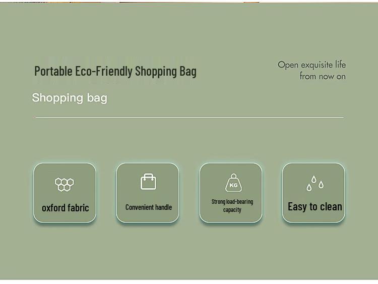 Foldable Waterproof Shopping Bag with Drawstring - Large Capacity, Eco-Friendly Tote