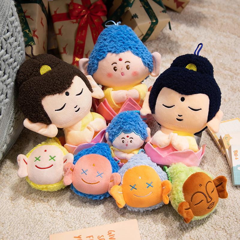 Keychain Buddha Mini Plush Doll Short Plush Cultural Creative Spiritual Decor