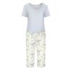 Women's Printed Two Piece Short Sleeve Pajama Set with Pants for Casual Sleepwear