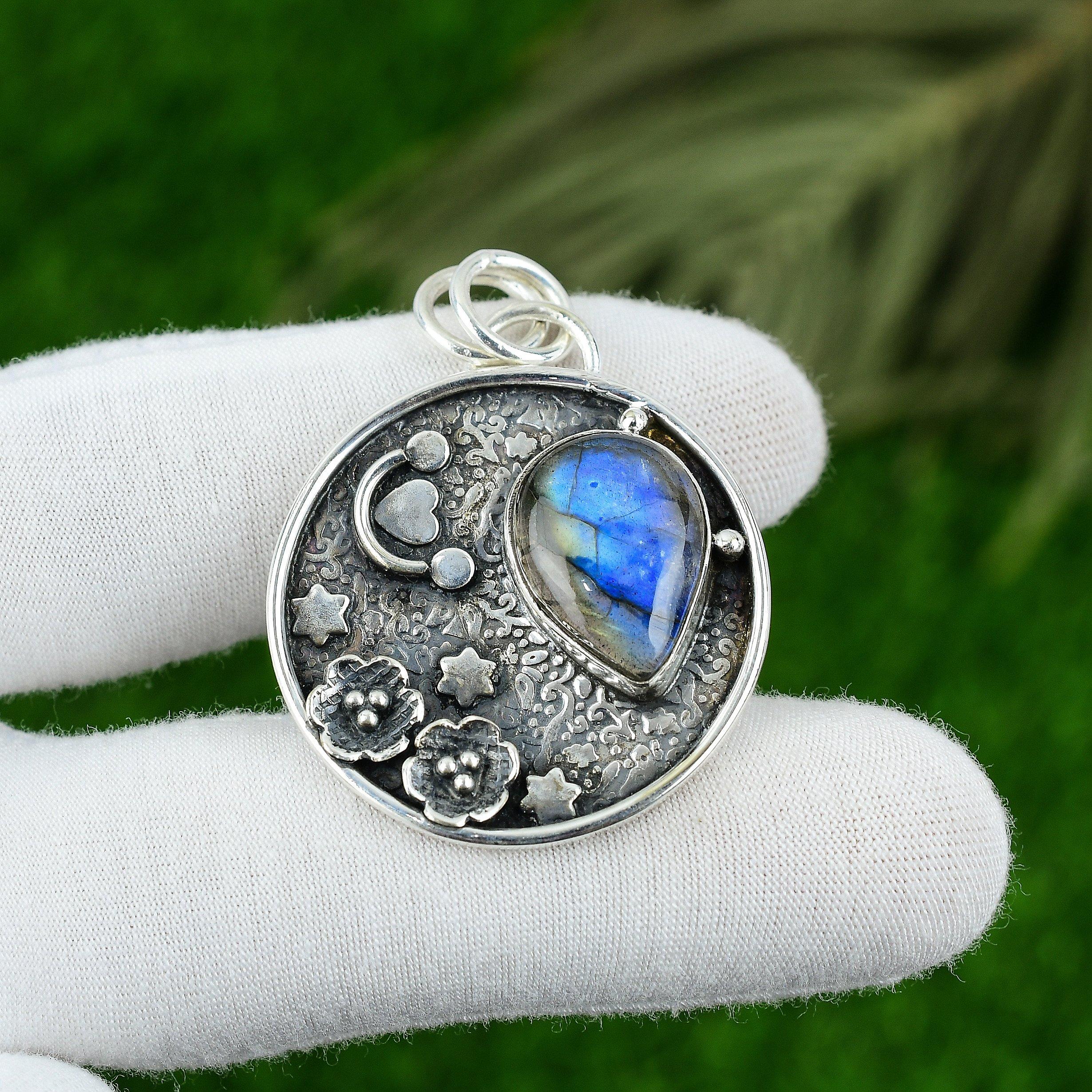 

Подвеска из натурального лабрадорита, ювелирное изделие из стерлингового серебра 925 пробы для девочек