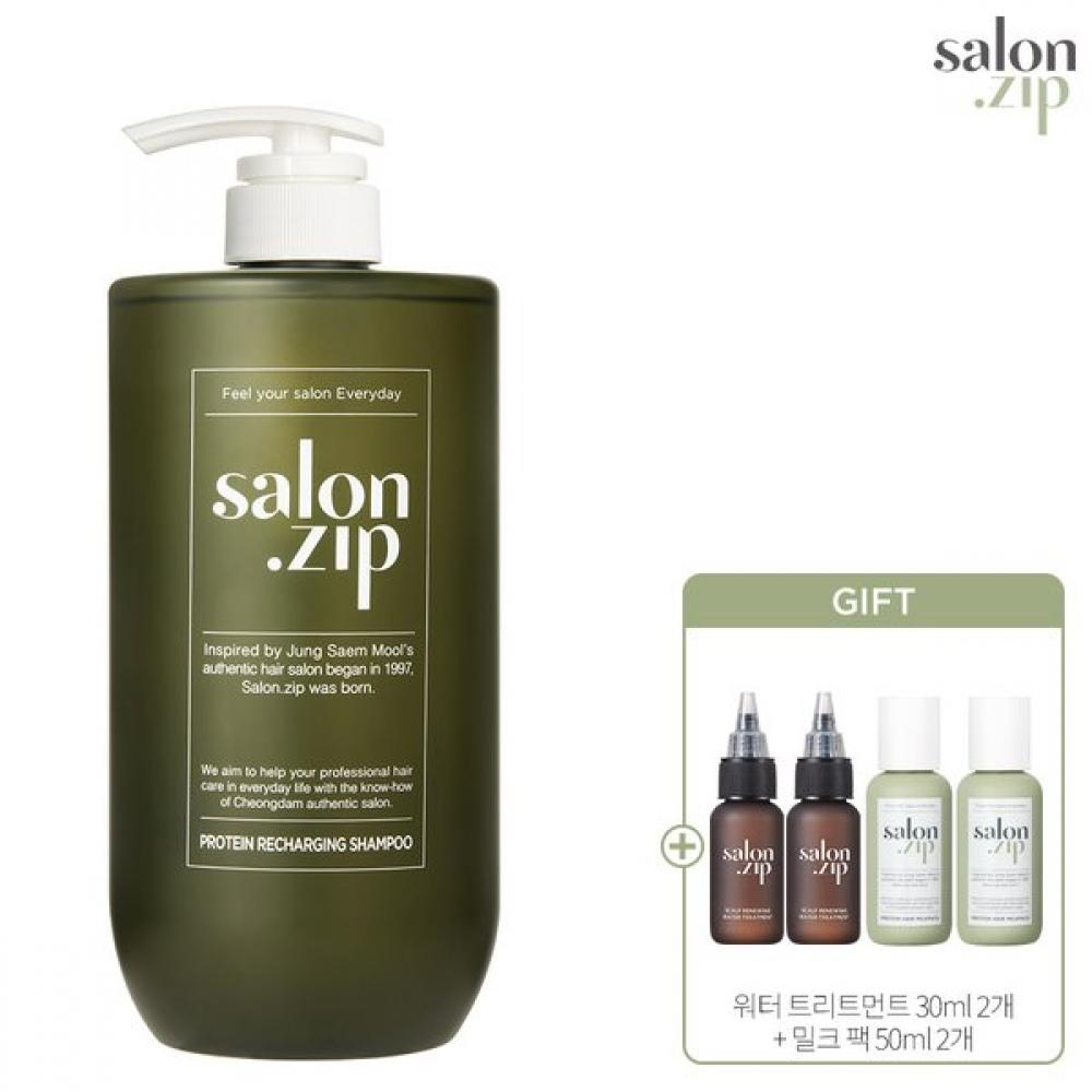 Salon.zip Protein Recharging Shampoo 1000g + Shampoo Brush + Recharging Hair Oil Recharging Shampoo 1000ml