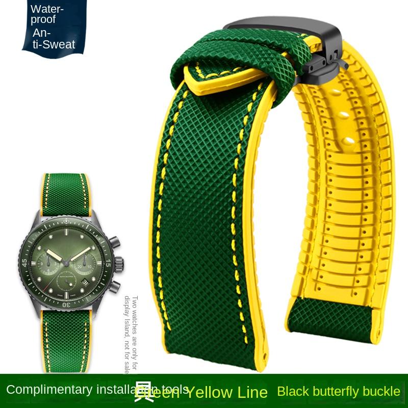 20mm 21mm 22mm 23mm 24mm universelles Nylon FKM-Gummi Unterarmband Wasserdichtes Uhrenarmband für Omega IWC SEIKO Uhr Herrenarmband