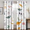 2 Pieces Cartoon Cute Dinosaur Polyester Fabric Cloth Curtain for Living Room Bedroom Nursery Room Kindergarten Free Shipping