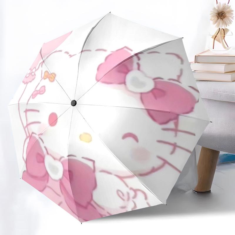 1pc Hello Kitty Automatic Opening/Closing Umbrella with Foldable Design, 8-Bone Iron Frame, Outdoor, Ideal Gift for Fans, Travelers, Daily Use, Suitab