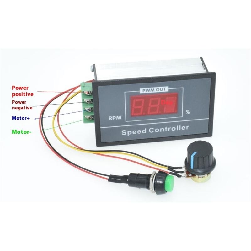 6-60V Motor Speed Regulator with Starting Stop Switcher Digital 30A PWM Stepless Speed Control Controller 12V 24V 36V