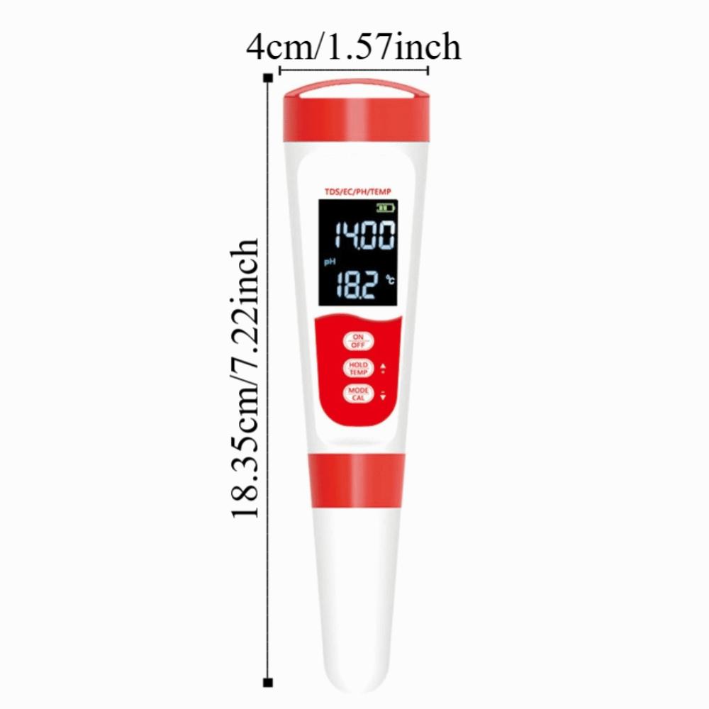 4-in-1 Water Quality Tester Multifunction Water Purity Testing Pen Digital PH Meter  Aquarium