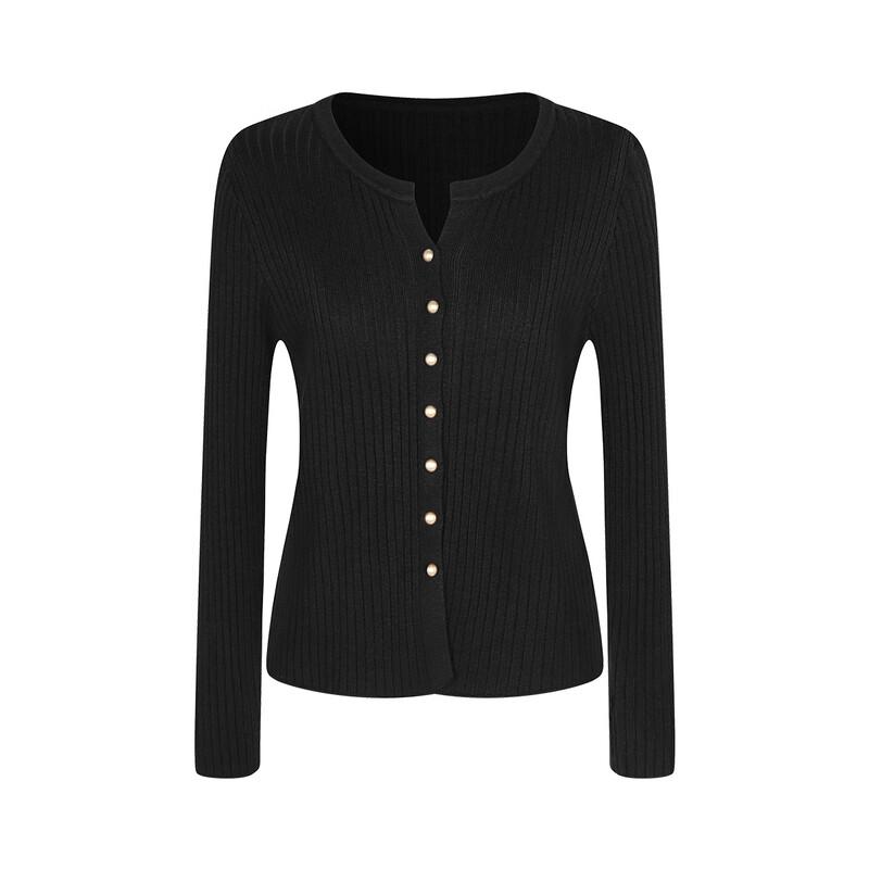 FivePlus Women's Ribbed V-Neck Knit Cardigan