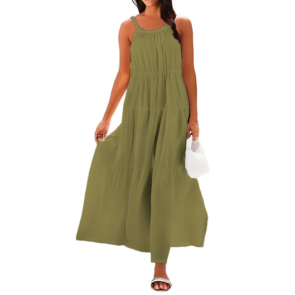 Vestido de Tirantes sin Mangas de Verano Casual para Mujer