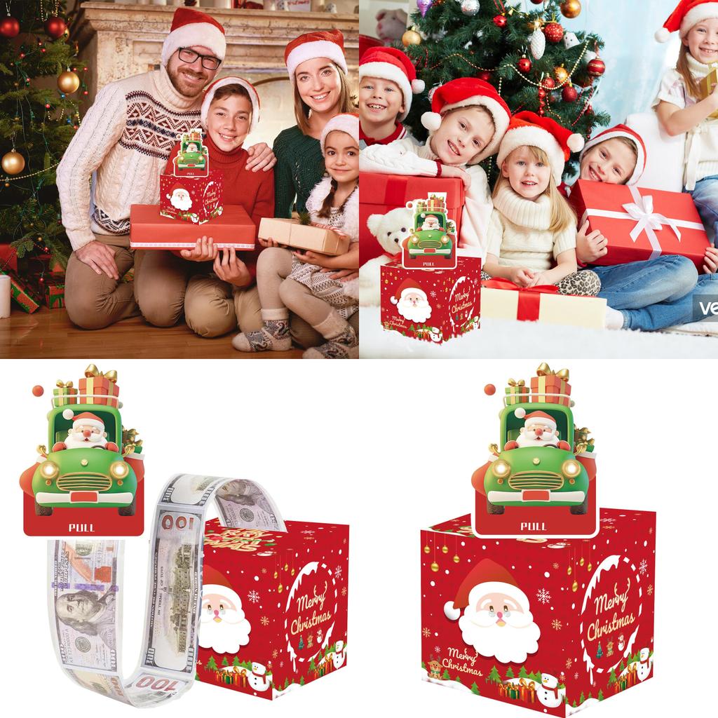 Red Santa Claus Pattern Paper Gift Box For Christmas Gifting And Celebrations