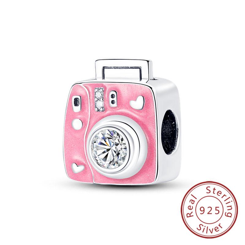 Neuer Kupfer-Charm Flugzeug Kamera Koffer Liebe Reisen Leben DIY Perlen Passend für Original-Charms Armband Schmuck