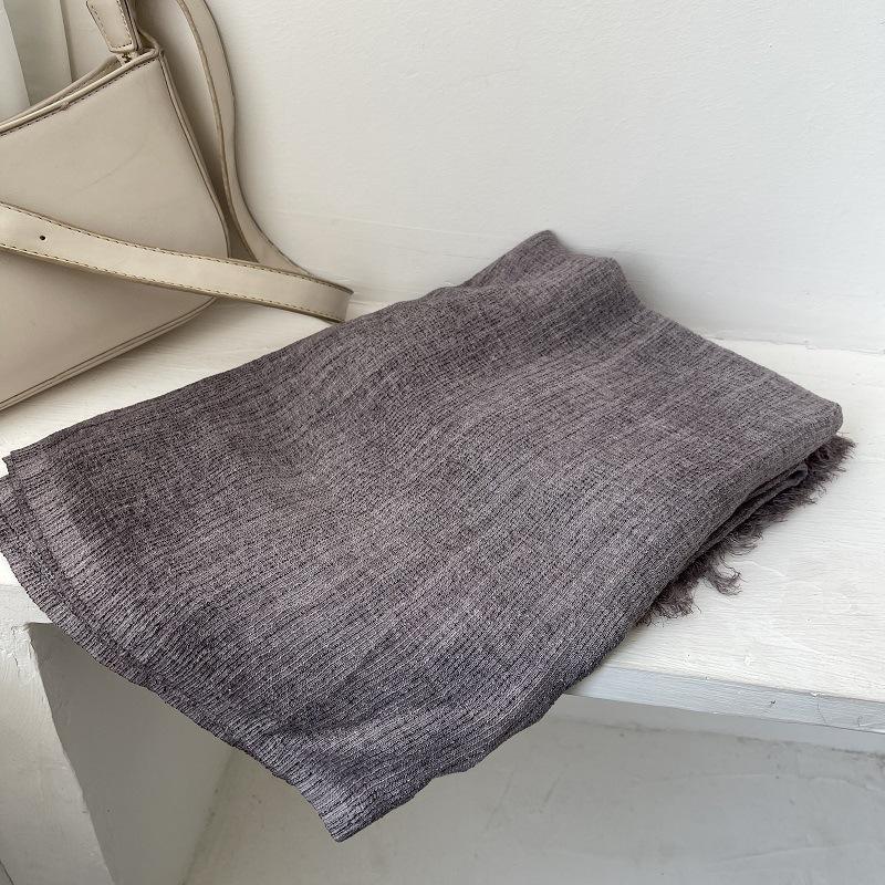 Scarf for Women In Autumn  Fresh and Versatile Contrasting Stripes Texture  Cotton and Linen Thin Shawl Scarf Scarf