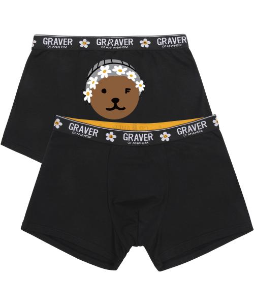 

[GRAVER ORDINARY] [1 УПАКОВКА] Мужские плавки с изображением медведя Back Beanie Bear [Отправка из Кореи] 100% Оригинал Black - M