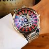 Steampunk Skelett Herrenuhr Luxus Automatische Mechanische Uhren Leuchtend Wasserdicht Edelstahlarmband Roulette Uhr