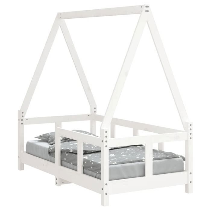 VidaXL Bed Frames for Children, Single Bed with Slatted Base, Bedroom Furniture, Scandinavian, White 70x140 Cm 834457
