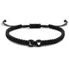 Unisex Bracelet 26 Letters Heart Rope Adjustable Handmade Couple Bracelet for Daily Wear - JA