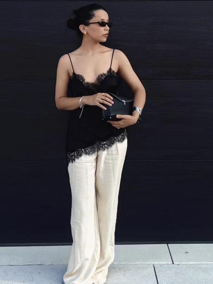 2026 Asymmetrical Lace Patchwork Camisole: Chic & Sexy Autumn/Winter Fashion